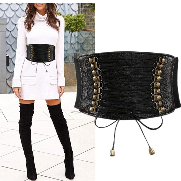 NEW Corset High Waisted PU Leather Belt - Picture 4 of 5